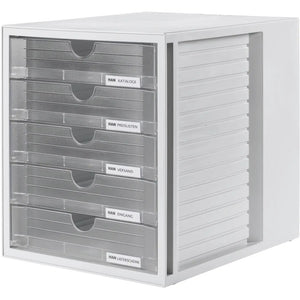 B-Ware HAN SYSTEMBOX 1450-63 Schubladenbox Grau DIN A4 DIN C4 5 Schubfächer BOX