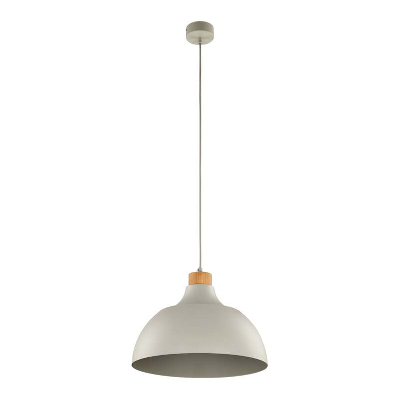 Envostar Hängeleuchte Kaitt LED Pendelleuchte dimmbar beige Holzdetail Ø34cm - 5906135159987