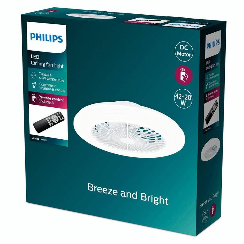 Philips Lighting Amigo Deckenventilator 20 W 42 W 490 mm x 137 mm Ventilator354 - 8720169248786