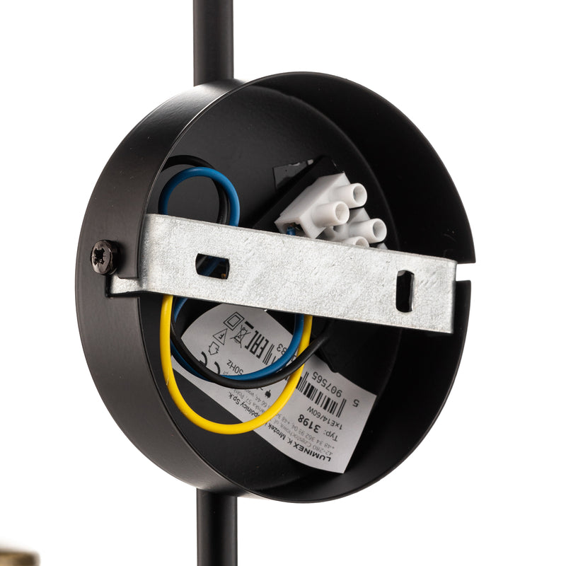 Wandleuchte Berlin schwarz/messing 34cm dimmbar E14 Metall Glas IP20 - 5907565931983