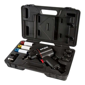B-Ware STIER Druckluft-Schlagschrauber 1/2" 1750 Nm 8-teiliges Set schwarz kompakt