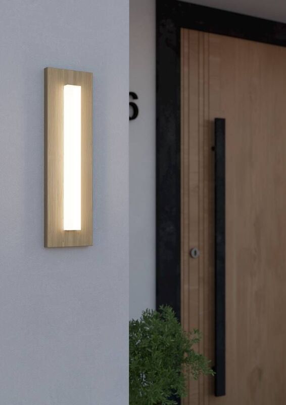 EGLO LED Outdoor Wall Light Bitetto, Plastic, Wood Look - 9008606261772