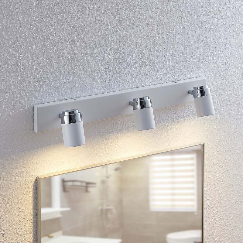 Lindby Deckenleuchte Strahler Kardo LED Lampe dimmbar IP44 chrom weiß 3-flammig - 4251096544367