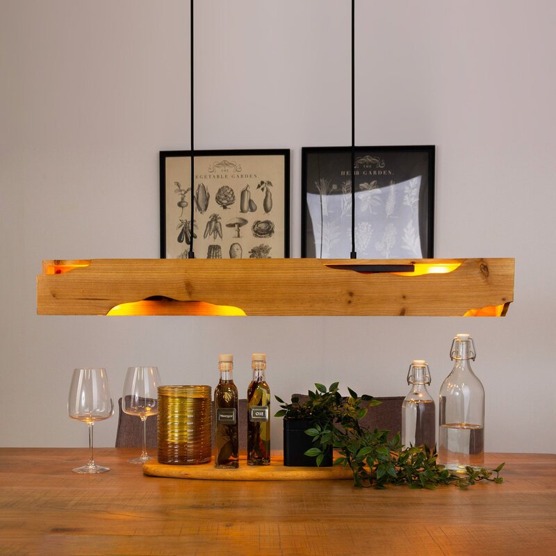 Eco-Light Hängeleuchte Venus Hängelampe Lampe braun Länge 100 cm 4-flammig Holz - 4250294322197