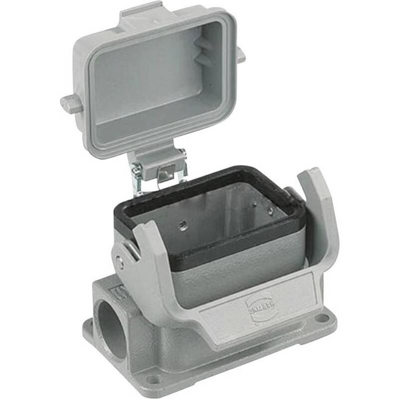 HARTING Sockelgehäuse Gehäuse Han 6B Kabelausgang seitlich IP65 Klappdeckel - 2050000532863