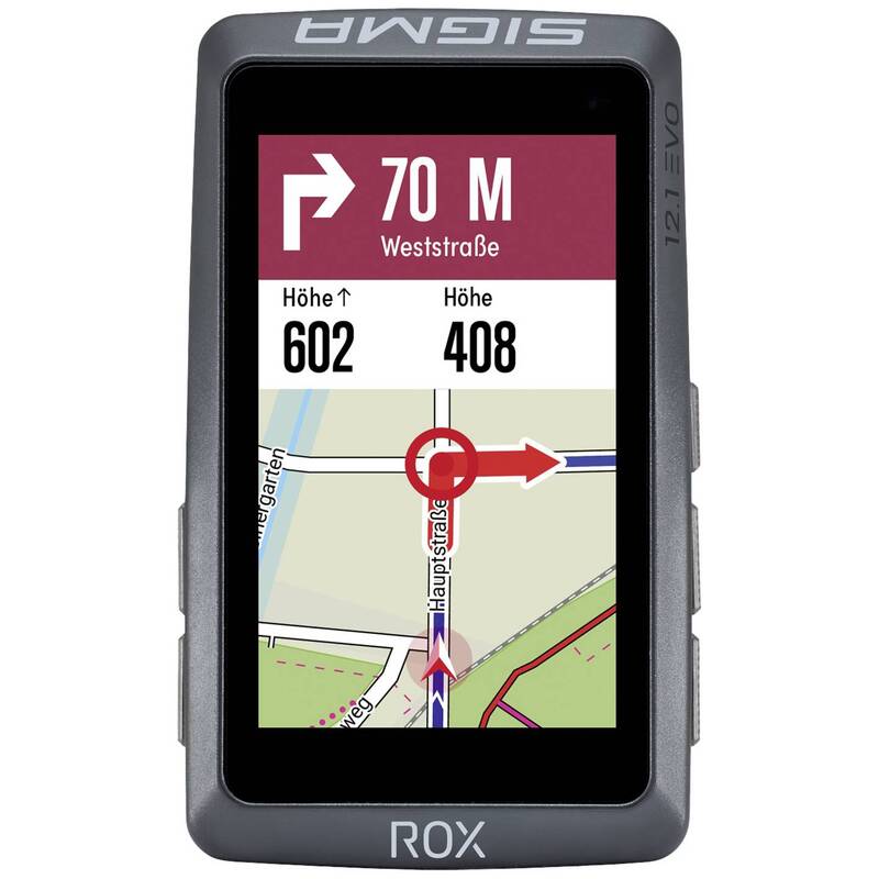 Sigma Fahrrad-Navi ROX 12.1 EVO Bluetooth GPS GLONASS Europa 3 Zoll grau 110g - 4016224010400