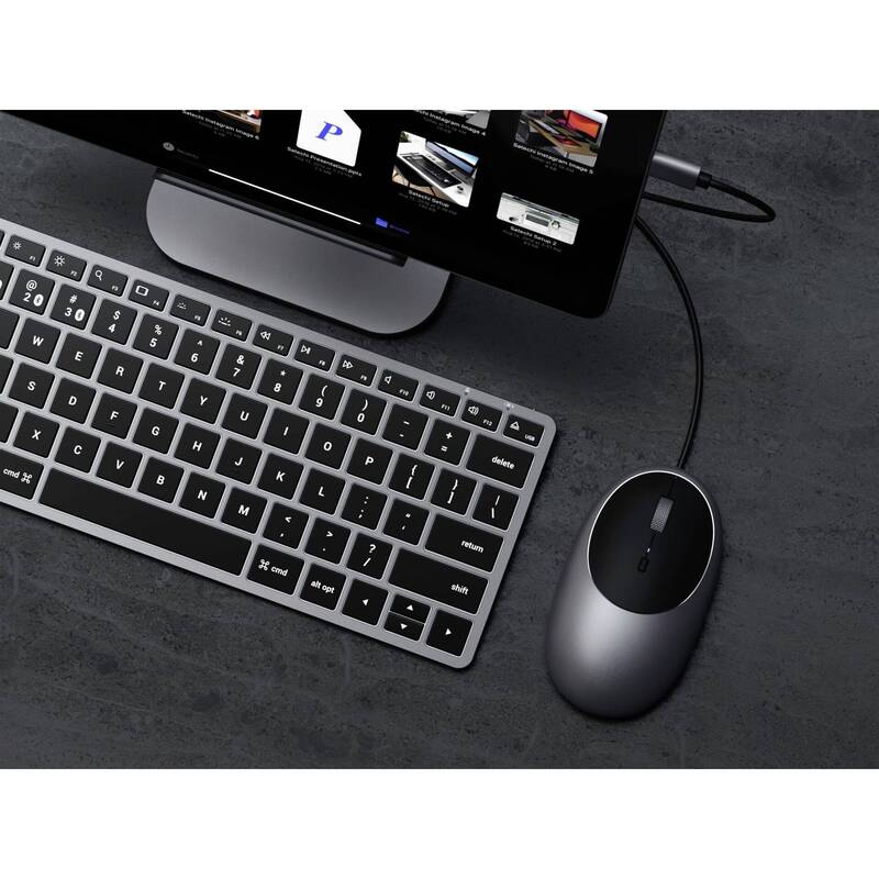 Satechi C1 Maus Kabelgebunden Infrarot 3200 dpi Beleuchtet Ergonomisch Anthrazit - 0879961009564