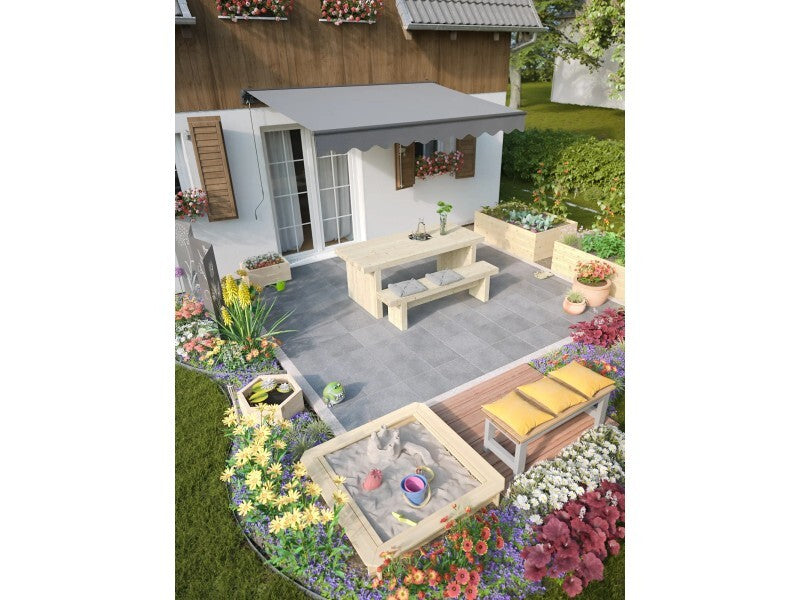 Andrewex Sandkasten Fichtenholz 120x120cm Spielplatz Garten Spielzeug Kinder - 5907051042544
