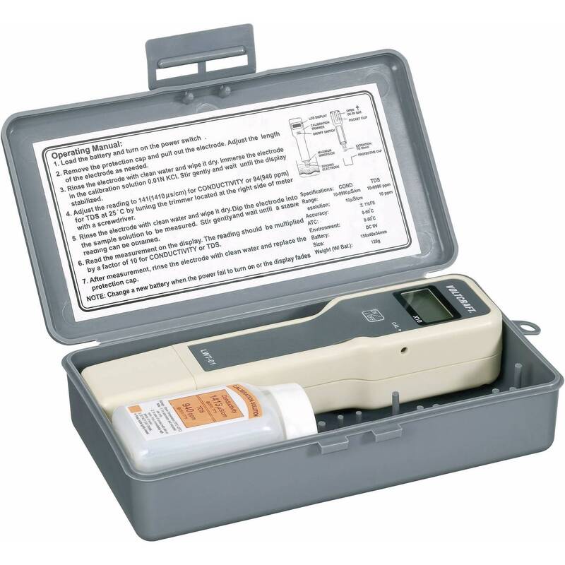 VOLTCRAFT PH-MESSSTICK PHT-01 ATC pH-Messgerät 0-14 pH mit ATC und Zubehör - 4016138523041