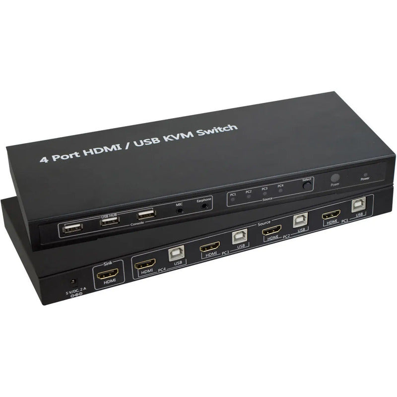 4 PORT HDMI KVM SWITCH mit USB und Fernbedienung - speaka-professional - 4016138857641