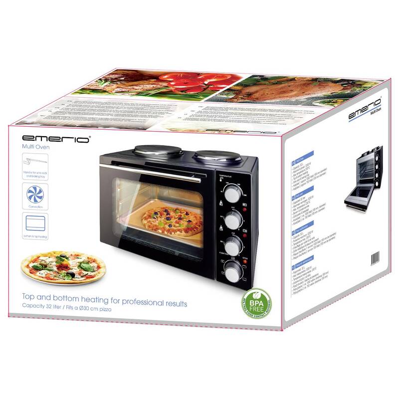 EMERIO Minibackofen Miniherd Multiofen Heißluftfunktion Campingküche Kombi - 7333282011253