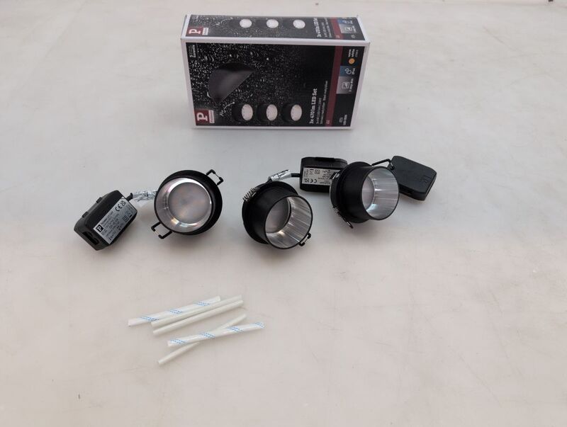Paulmann Einbauleuchte Spot LED Set schwarz matt eisen dimmbar Aluminium 3er Set - 4000870933831