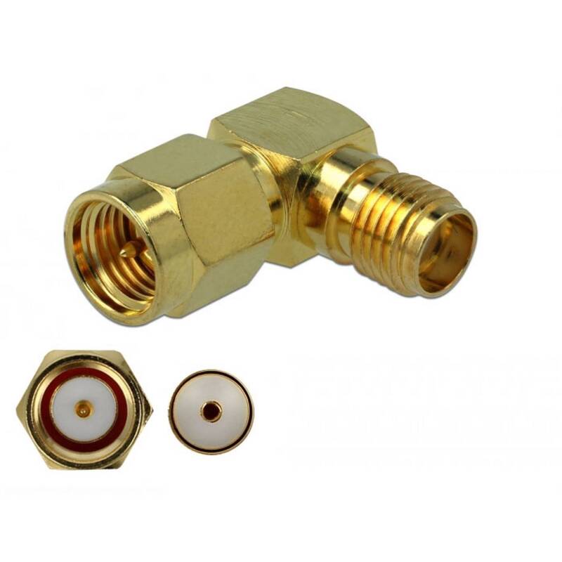 Delock SMA-Adapter SMA-Stecker auf SMA-Buchse 50 Ohm 3 GHz Messing vergoldet - 4043619899944