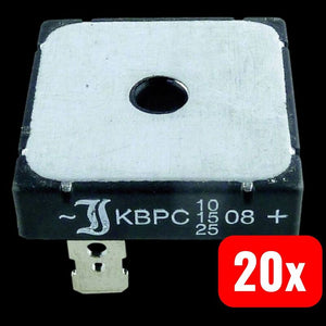 B-Ware Diotec Brückengleichrichter KBPC10/15/2506FP 600V 25A Einphasig Heizgerät 1.2V