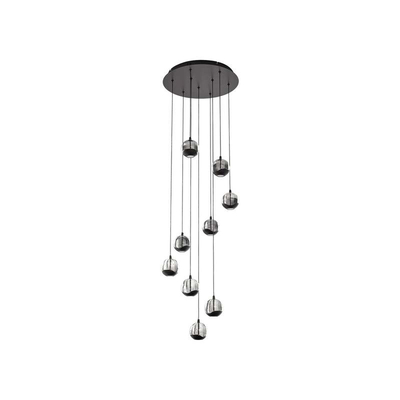 Lucande LED-Hängelampe Hayley schwarz 9-flg Glas 5900 Lumen 3000 K 46 W - 4251911798807