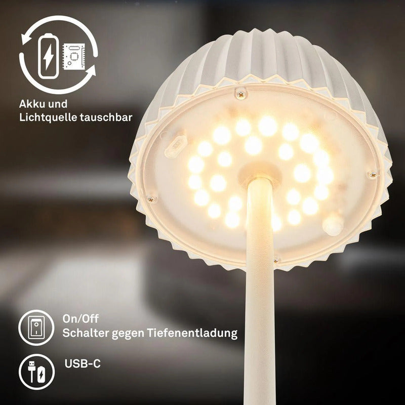 Briloner Stehlampe LED dimmbar Akku Leuchte kabellos für Wohnzimmer weiß 124cm - 4002707482581