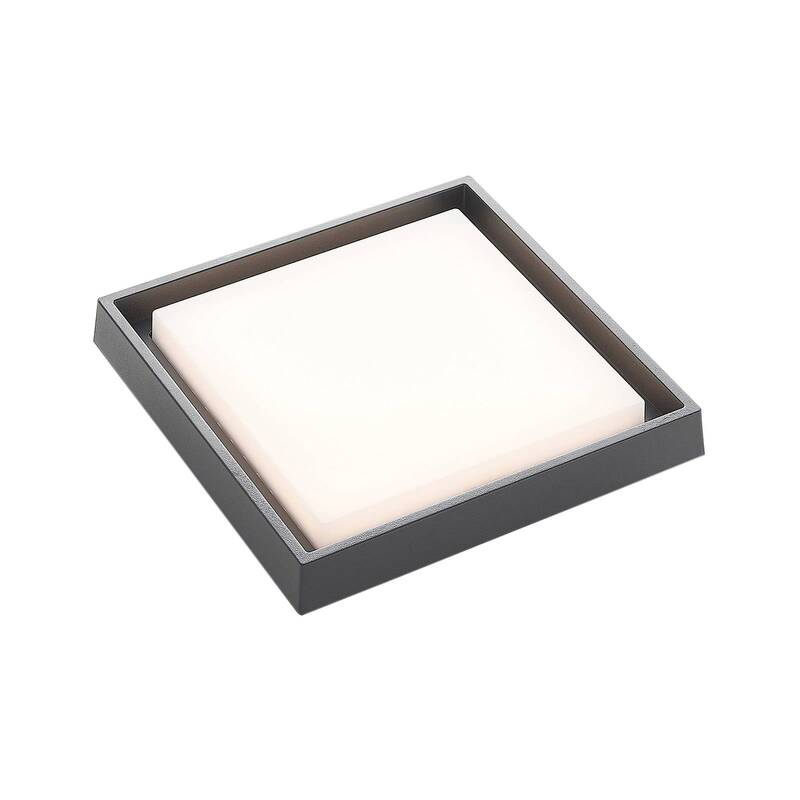 Lucande Deckenleuchte Außenlampe LED Birta dunkelgrau Aluminiumdruckguss IP54 - 4251096556087