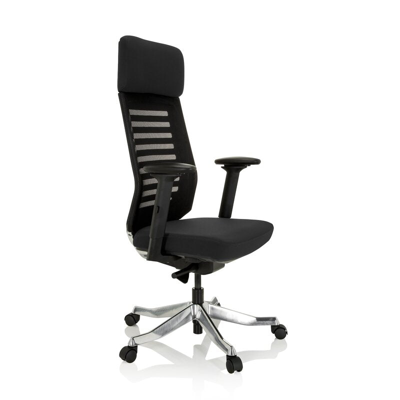 hjh OFFICE Bürostuhl ASGON ergonomisch mit Armlehnen schwarz Netzstoff 120kg - 4251084662042