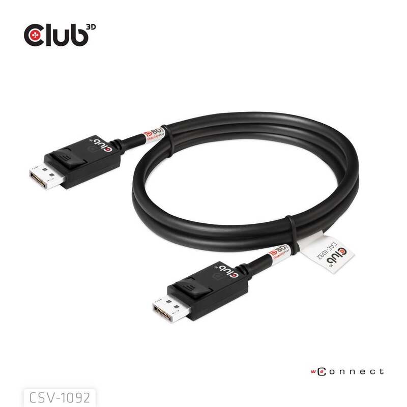 club3D DisplayPort Kabel Anschlusskabel DisplayPort CAC-1092 Schwarz 1,6 m DP - 8719214473204