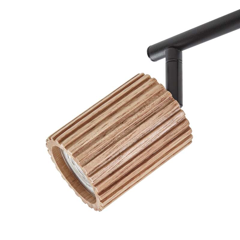 Lindby Deckenstrahler Stralino 6-flammig LED Deckenlampe dimmbar Holz schwarz - 0000010051099