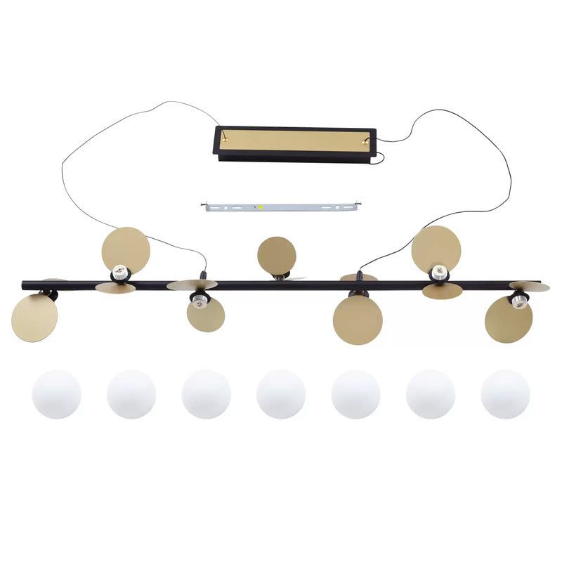 Lucande Pendelleuchte Hängeleuchte Pallo LED Glas schwarz gold Esszimmer dimmbar - 4251911775884