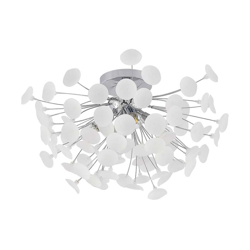 Lindby Deckenleuchte Yurina LED Lampe Leuchte dimmbar chrom weiß Ø 56 cm 34 cm - 4251096599480