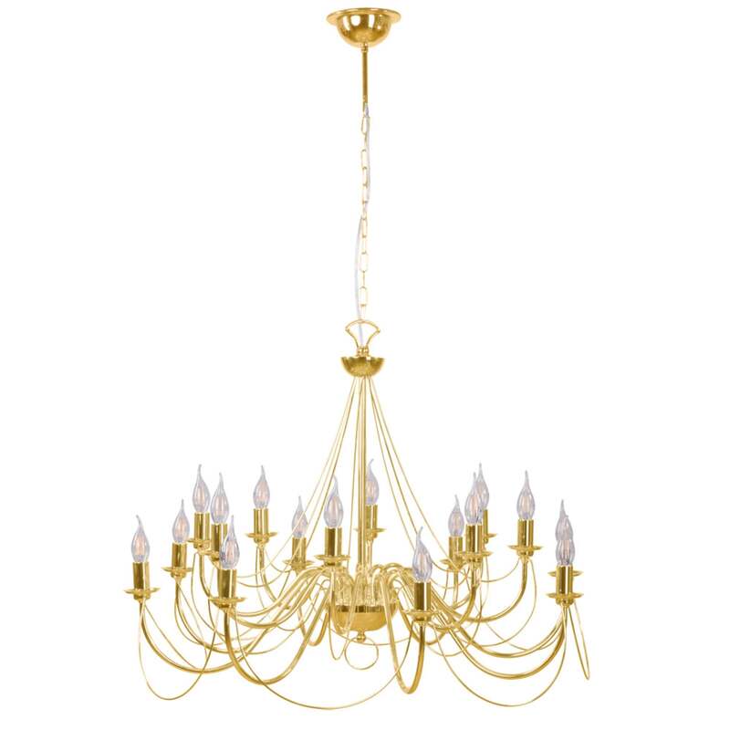 Kronleuchter Retro 16-flammig gold 90 cm dimmbar von Domiluce - 5905563001653