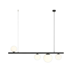 B-Ware Hängeleuchte Pendelleuchte Garda Balken schwarz Metall Glas Esszimmer Lampe