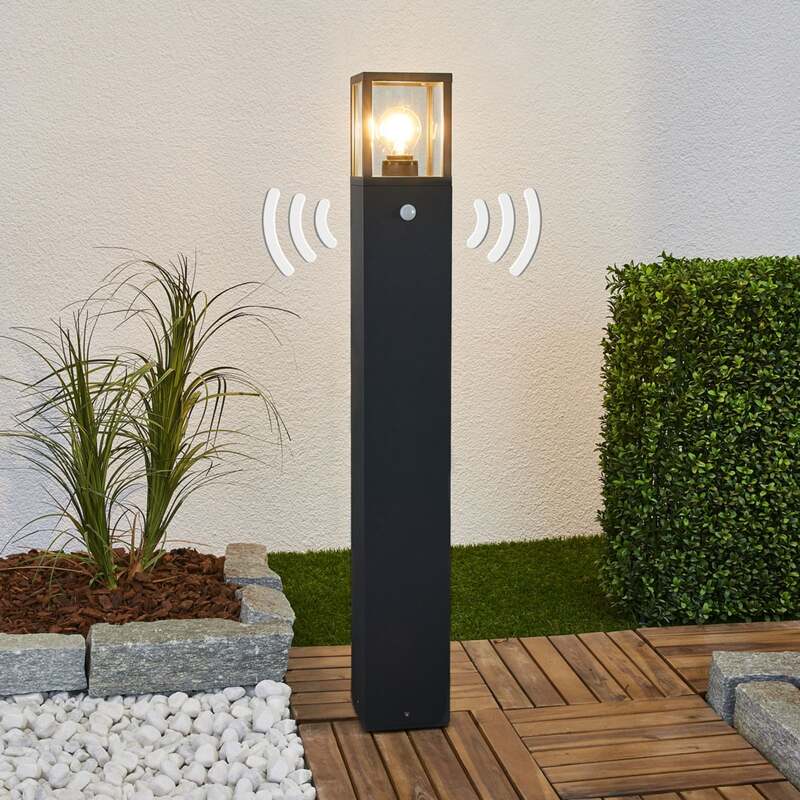 Lucande Wegeleuchte Klemens LED Gartenleuchte anthrazit 90cm mit Bewegungsmelder - 4251096538786