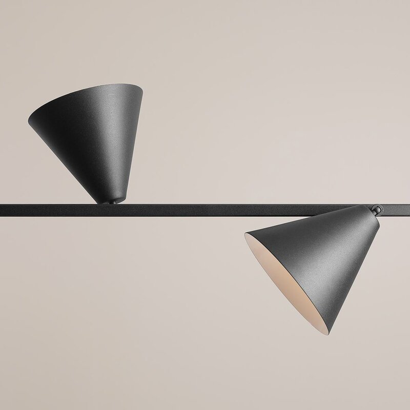 ALDEX Hängeleuchte Lampe Pendelleuchte schwarz Metall 4-flammig Kegel Leuchte - 5904798657260
