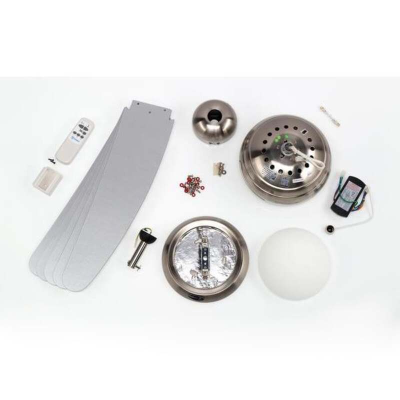 Westinghouse Deckenventilator Bendan mit Beleuchtung Fernbedienung silber 132cm - 4895105607959