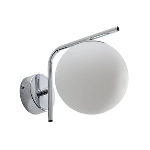 B-Ware Domiluce Wandleuchte Wandlampe Aurora Glas Metall Chrom Weiß Kugel 17 cm E14 LED