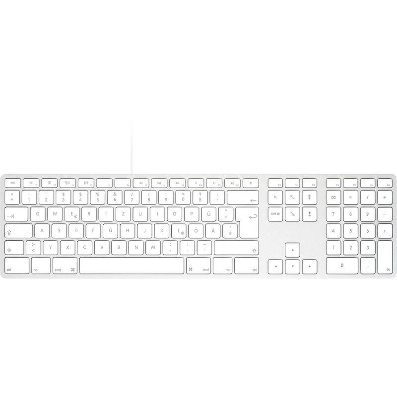 MacLand Matias MT1003AL USB-Tastatur Deutsch QWERTZ Mac Aluminium USB-Anschluss - 0833742005480