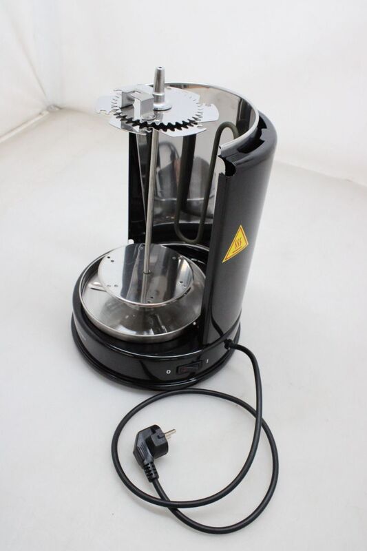 GourmetMaxx 05914 Stand Dönergrill 1400 W mit Grillspieß Schwarz Edelstahl - 4016471059146