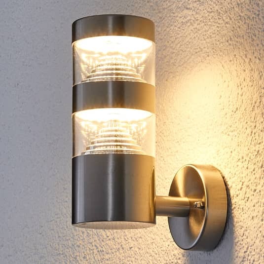 Lindby LED-Edelstahl-Außenwandleuchte Lanea Wandleuchte Lampe Leuchte gerade 8W - 6291106550429