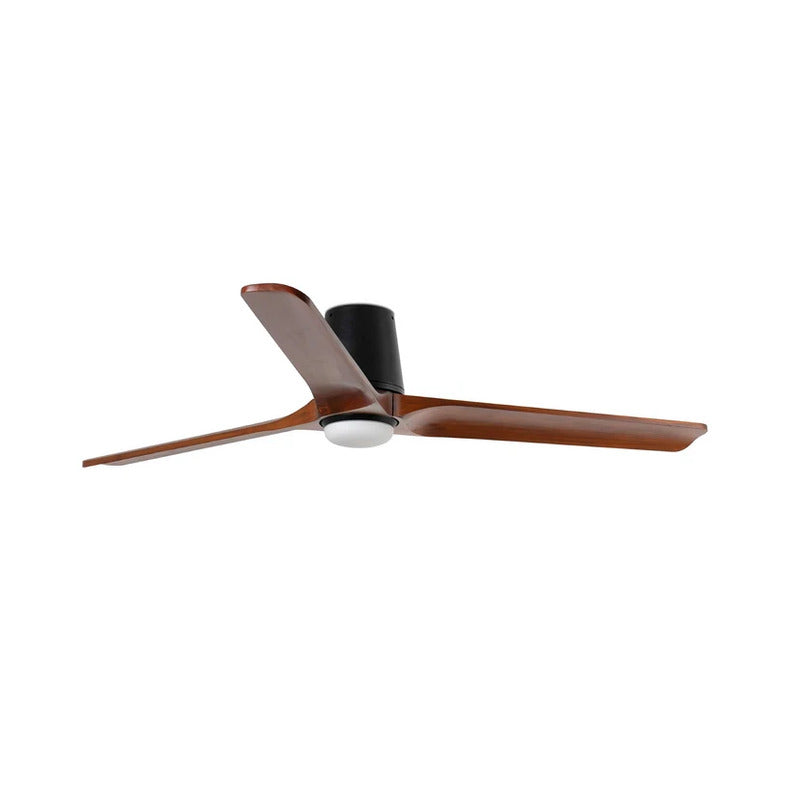 FARO BARCELONA Deckenventilator Heywood L schwarz/holz DC Motor leise 132cm LED - 8421776363298