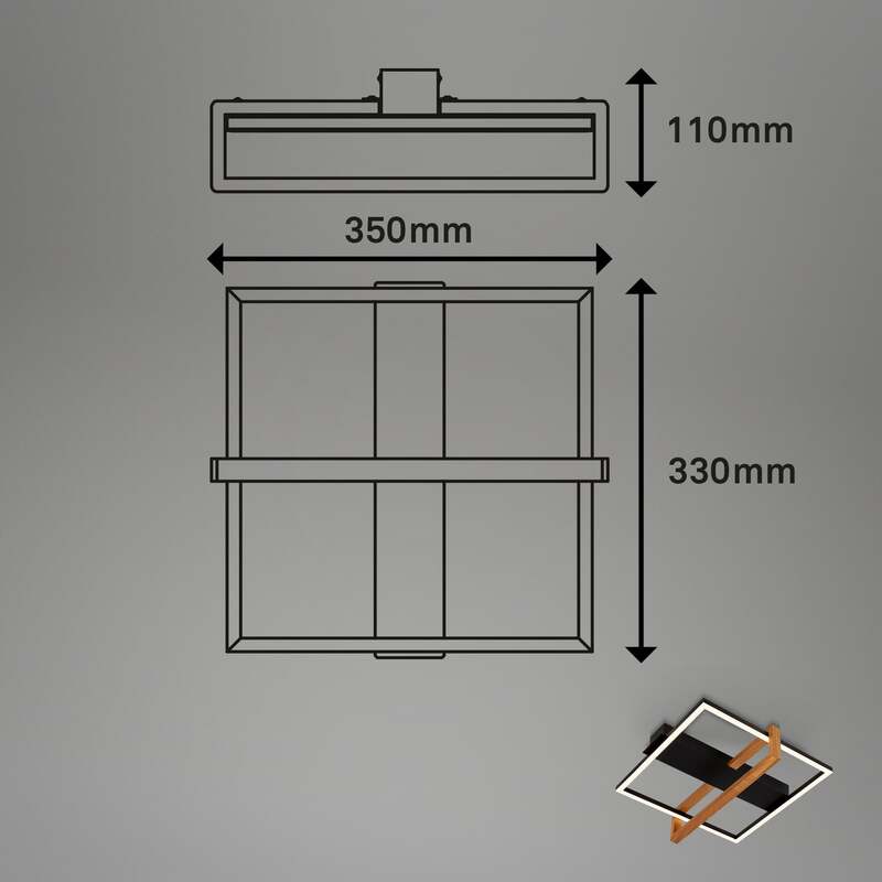 Briloner Deckenleuchte Lampe LED Designer Leuchte schwarz 35x33cm 1400 Lumen - 4002707445739
