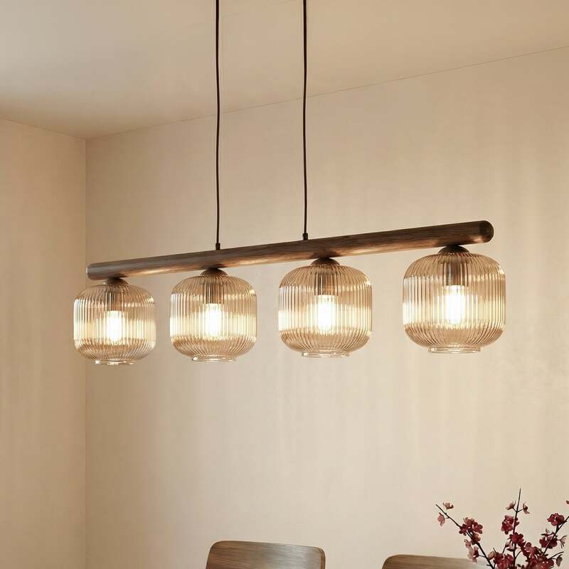 TK Lighting Pendelleuchte Hängeleuchte Salvia LED Lampe dimmbar braun 95x15cm - 5906135110704