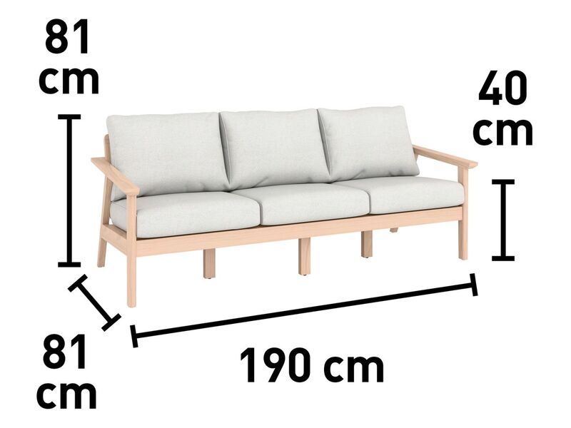 Loungegruppe Ashwood 4-teilig Akazienholz mit Kissen hellgrau langlebig - 4007875112490