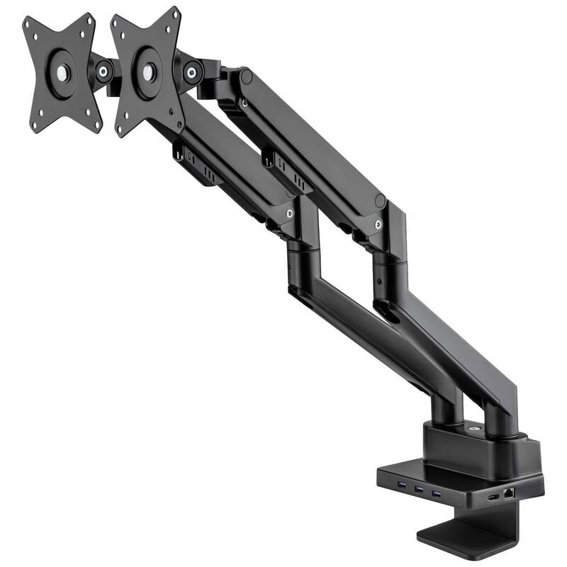 Manhattan Monitor-Tischhalterung 2 Displays Neigbar Schwenkbar Schwarz 43-81cm - 0766623461887