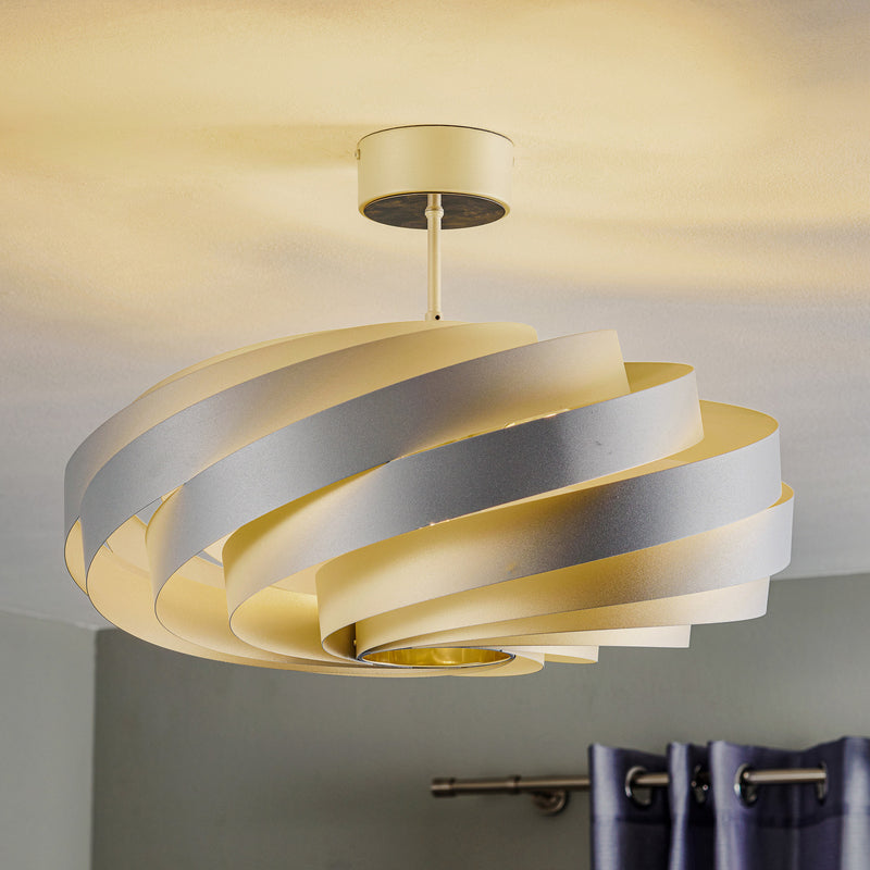 Euluna Deckenleuchte Vento aluminiumfarben Ø 60 cm Metall Deckenlampe Lampe Spot - 4251911799880