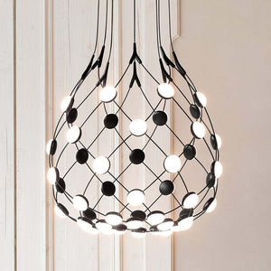 B-Ware Luceplan Hängelampe Pendelleuchte Mesh LED Leuchte Schwarz Netzlampe Design