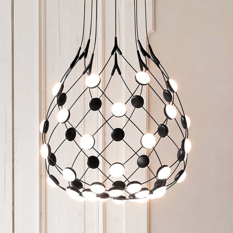 Luceplan Hängelampe Pendelleuchte Mesh LED Leuchte Schwarz Netzlampe Design - 8056304362322