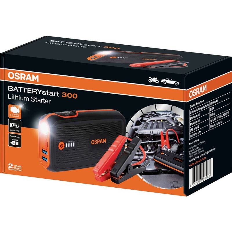 Osram Auto Schnellstartsystem BATTERYstart 300 Starthilfe Starthilfestrom Strom - 4052899620483