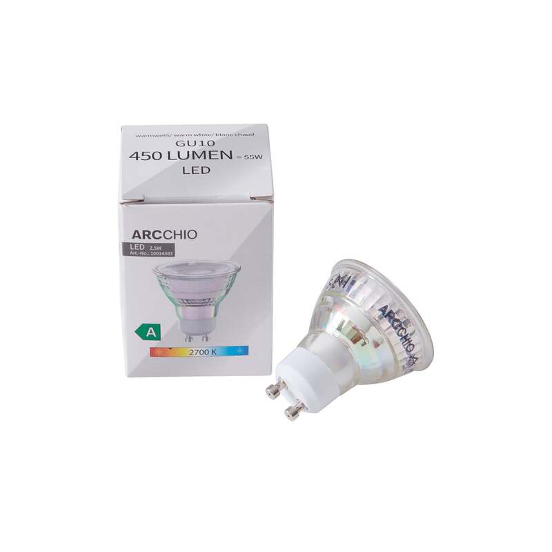 Arcchio LED Leuchtmittel GU10 PAR16 2,5W klar warmweiß 450lm 2700K Glühbirne - 4251911767896