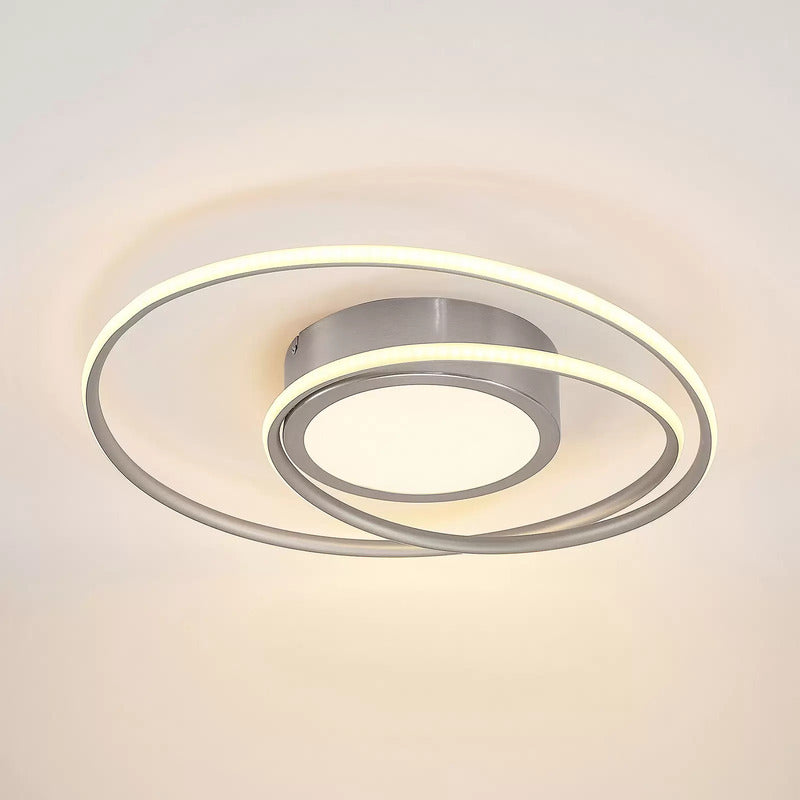 Lindby Deckenlampe Deckenleuchte LED Bovia Fernbedienung dimmbar Nickel CCT - 4251911726367