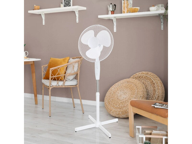 Standventilator Weiß Ø40cm 120cm Neigungswinkel justierbar mobile Kühlung - 4007873704451