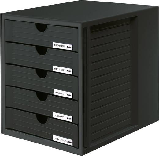 HAN Schubladenbox SYSTEMBOX 1450-13 Schwarz DIN A4 5 Schubfächer - 4012473145047
