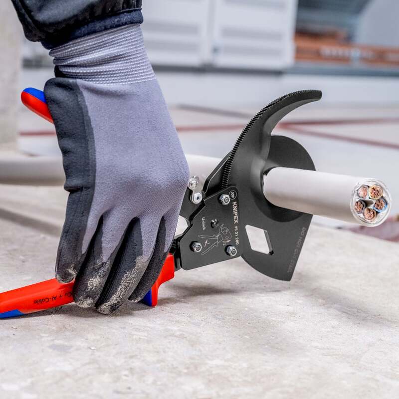 Knipex Ratschen-Kabelschneider 95 31 280 Kabelschneider für Alu Kupferkabel 52mm - 4003773043942