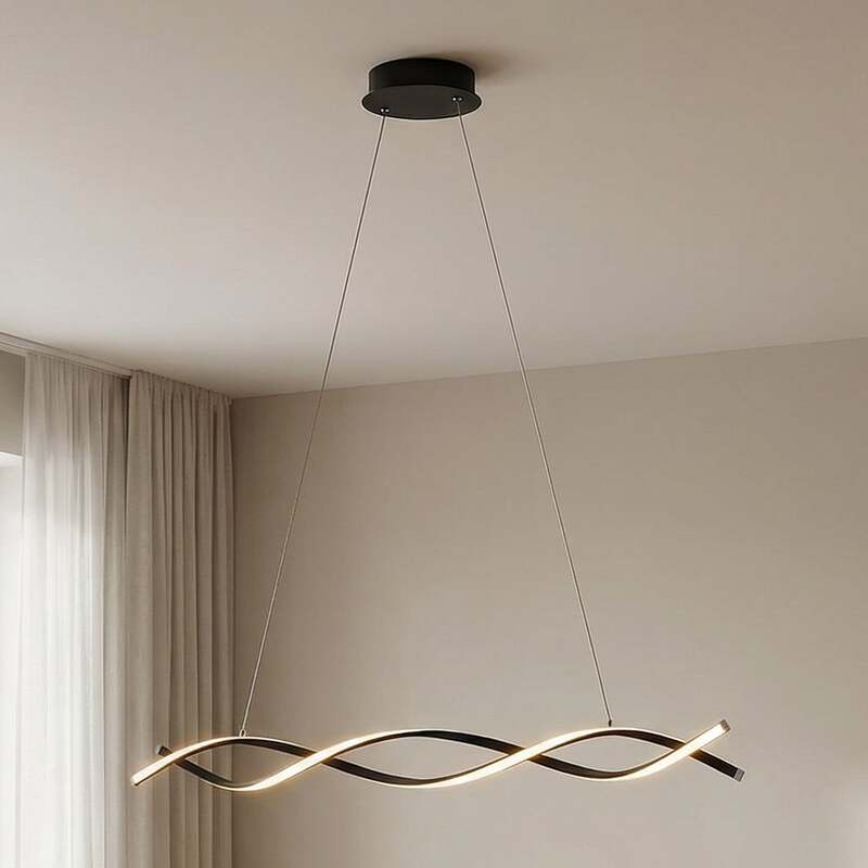 Lindby Hängeleuchte Pendelleuchte Welina LED dimmbar schwarz 107cm verstellbar - 4251096597257